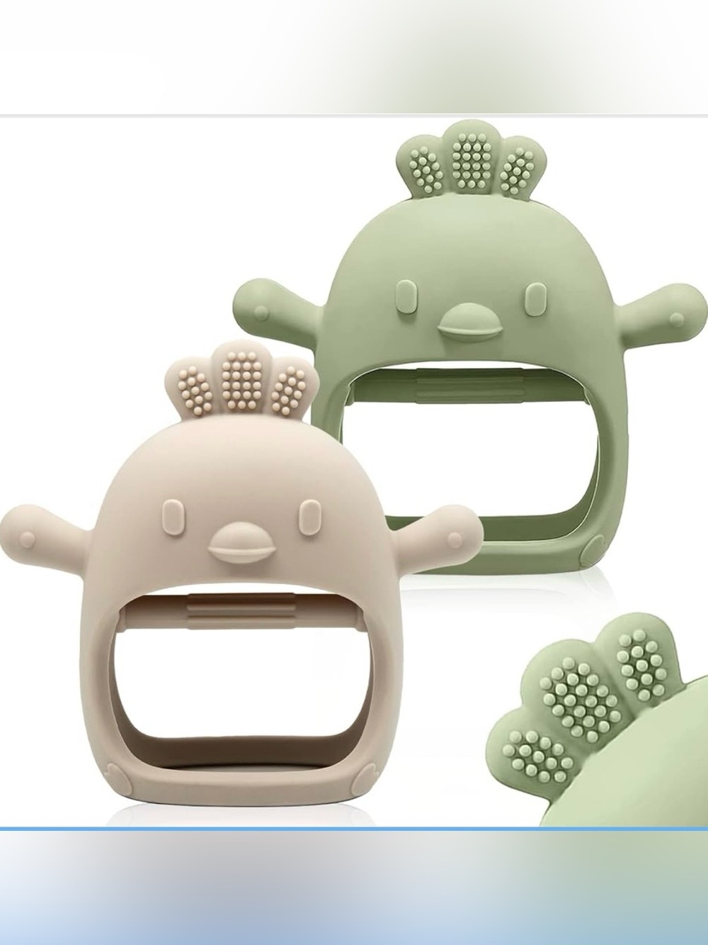 ChookaChoo Wearable Baby Teether Pack of 2 In Green & Caramel